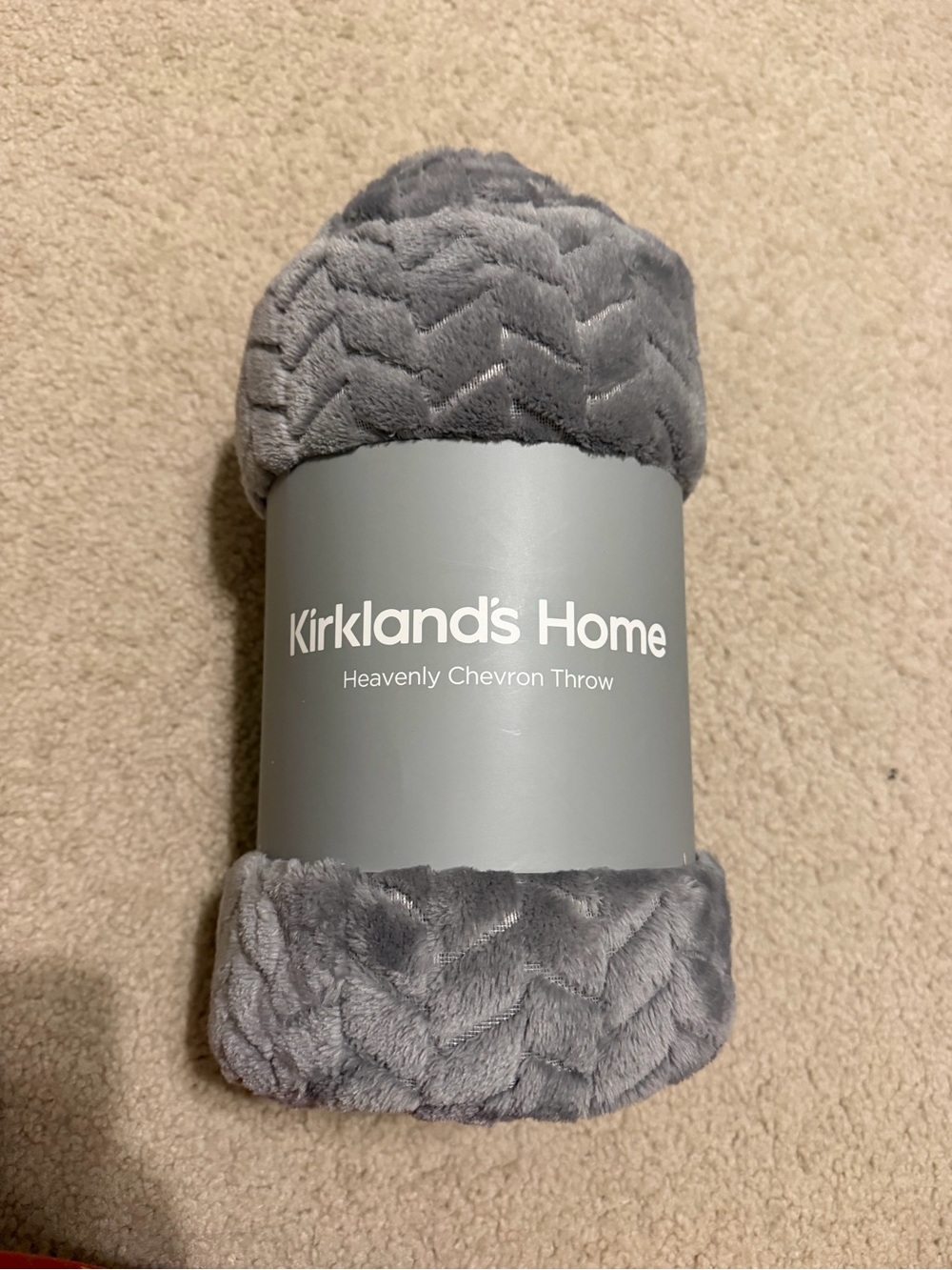 Kirkland’s Home Heavenly Chevron Throw Gray  Fleece Blanket